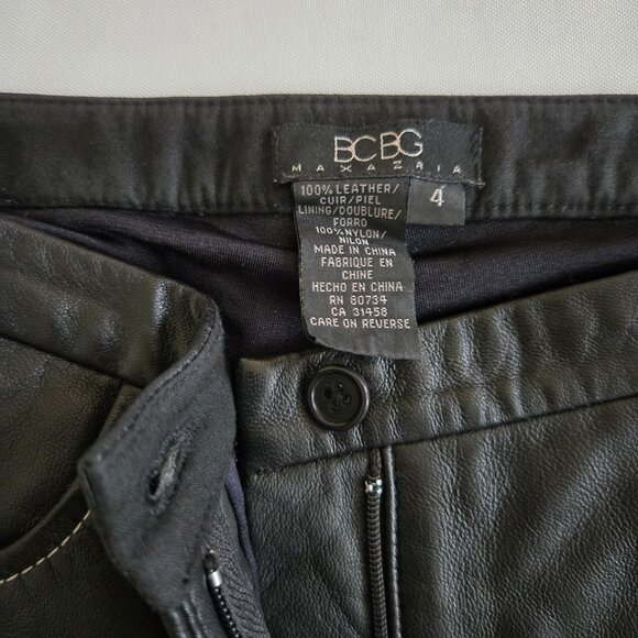 BCBGMaxazria Leather Pants SZ 4 - Picture 10 of 11